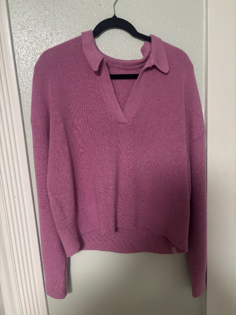 Lululemon Pink Merino Wool Collared Sweater – Size XL